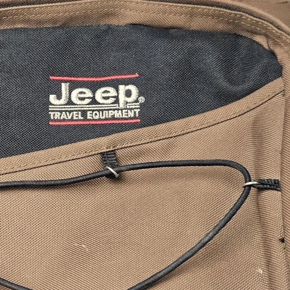 Jeep Backpack Tan Black Travel Gear Bag Hiking Outdoor Gorpcore Rugged Adventure